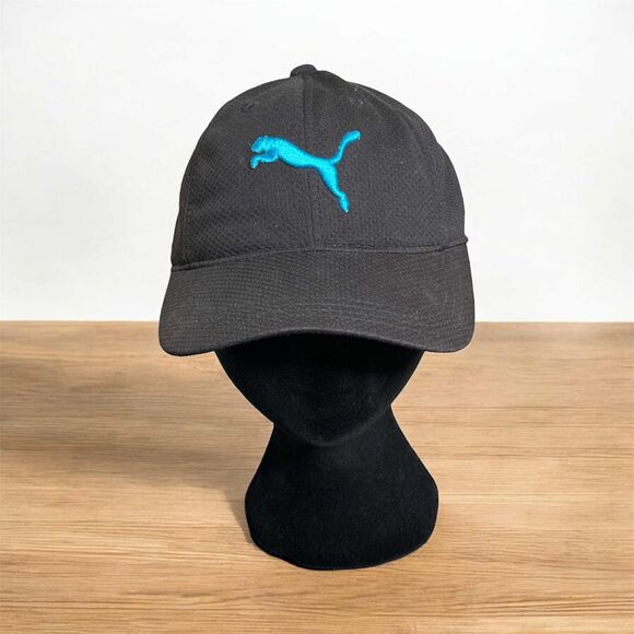 Puma Mens Fitted Hat Black Stretch Size OS Adjustable Cap - Picture 1 of 7